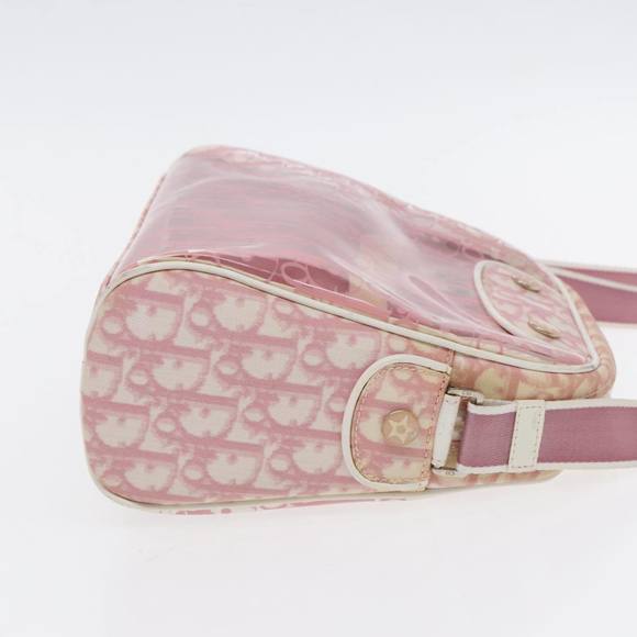 Christian Dior Trotter Canvas Shoulder Bag Clear Pink Silver Auth ki5020 - Picture 4 of 16